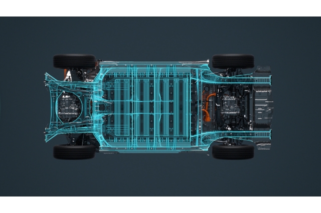 bZ4X（トヨタのEV）のボディ下のバッテリー写真