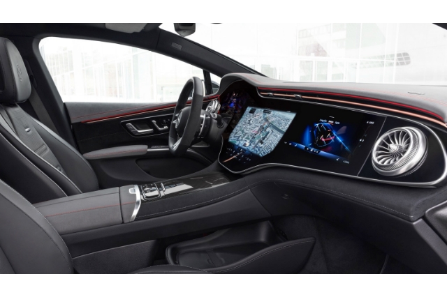 EQS（メルセデスベンツのEV)のインテリアの写真