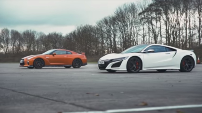 意外にも実現しなかった組合せ。日産「GT-R」とホンダ「NSX」がドラッグレースバトル【動画有】